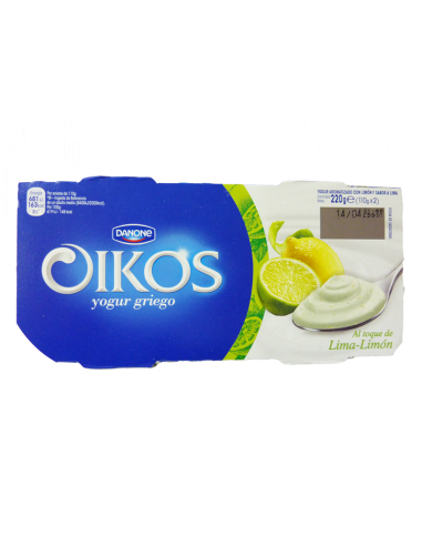 Yogur griego sabor a lima y limón Danone pack de 4 unidades de 110 g.