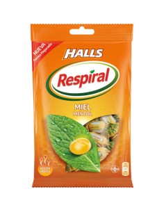 RESPIRAL CARAMELOS HALLS MIEL Y ,MENTOL  150 GR