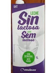 Puleva Leche semidesnatada sin lactosa Botella 1 lt
