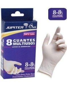 GUANTE JUPITER LATEX CAJA 8uds T-G Empolvados