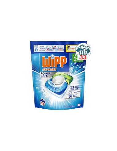 Wipp express detergente power caps 33 + 33 GRATIS de fragancia