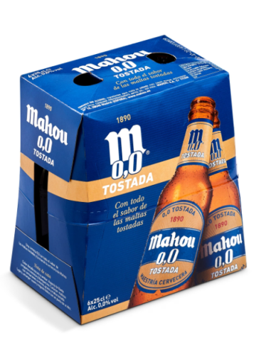 CERVEZA MAHOU 0% TOSTADA 200 ML PK-6