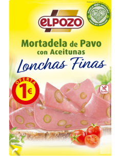 ELPOZO MORTADELA DE PAVO CON ACEITUNAS LONCHAS 90GR